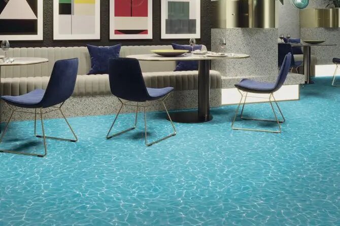 潔福（潔弗樂）藍(lán)色地板 現(xiàn)代空間寧?kù)o美學(xué) 百搭藍(lán)色商用家用地板